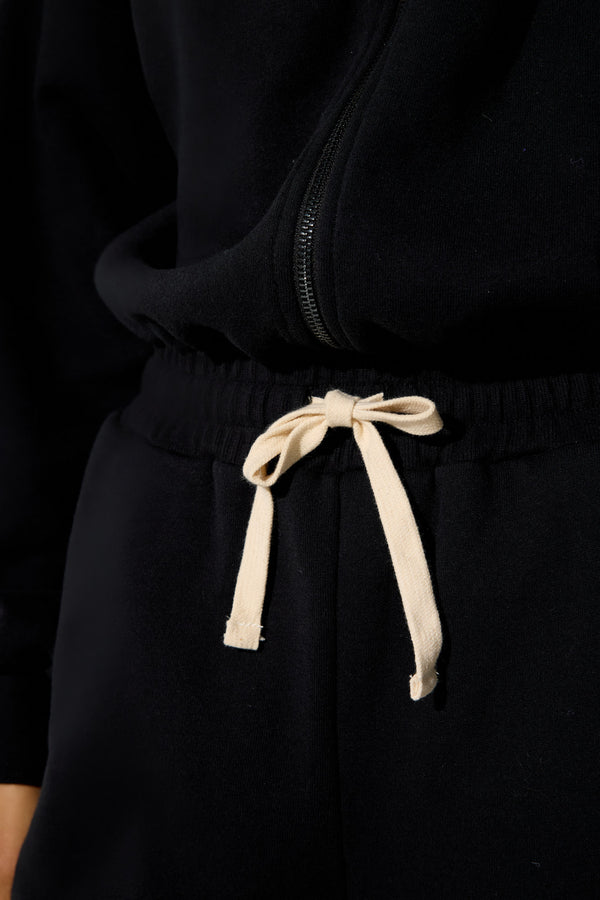 Spiritual Gangster Cali Stripe Apres Jumpsuit BLACK