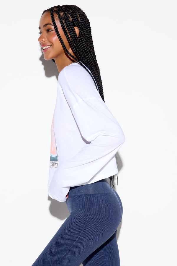 Spiritual Gangster Cosmic Connection Drew Top WHITE