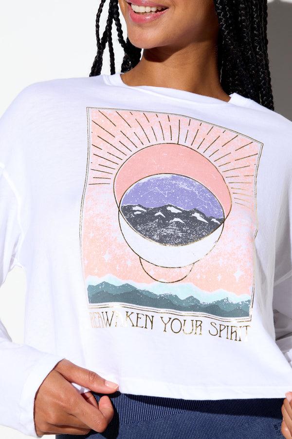 Spiritual Gangster Cosmic Connection Drew Top WHITE