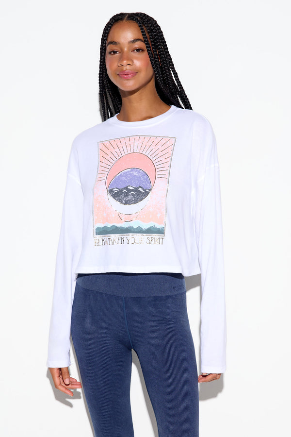 spiritual gangster Cosmic Connection Drew Top WHITE