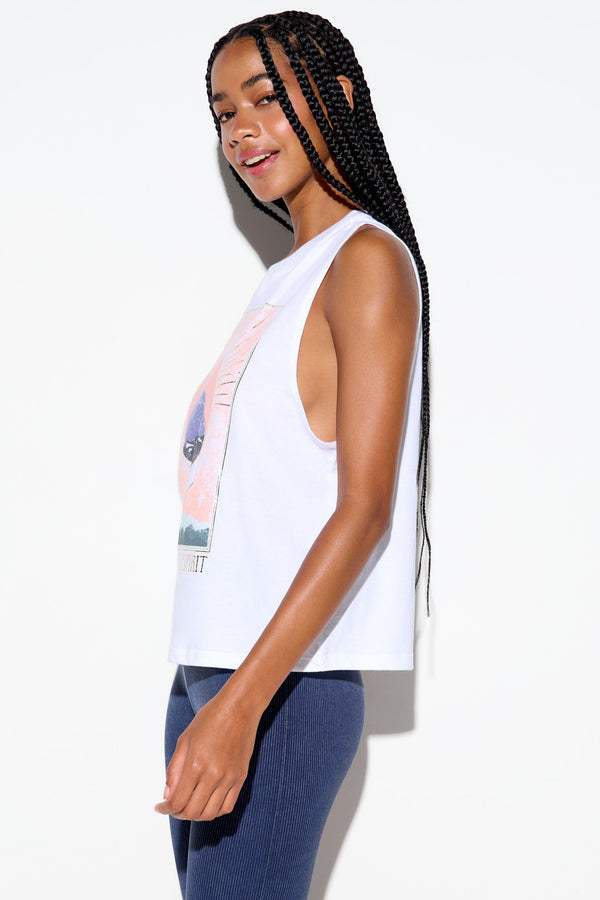 Spiritual Gangster Cosmic Connection Vibe Tank WHITE
