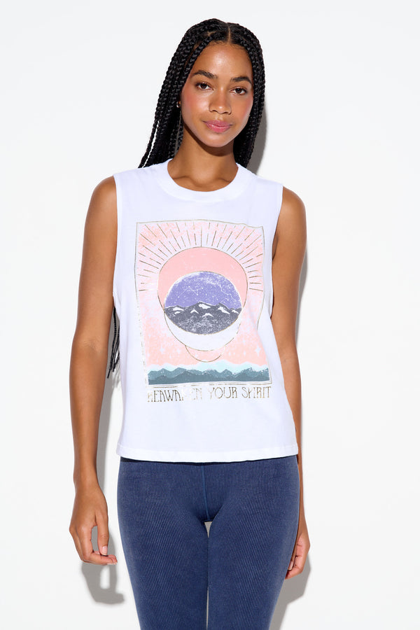 spiritual gangster Cosmic Connection Vibe Tank WHITE