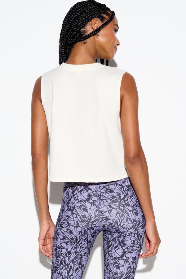 Spiritual Gangster Cosmic Energy Spirit Crop Tank VINTAGE WHITE