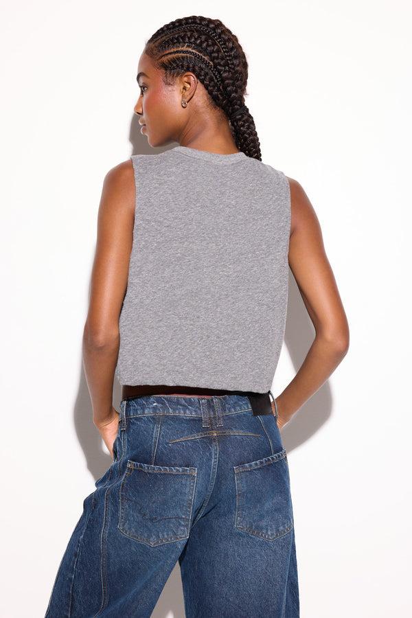 Spiritual Gangster Desert Stripe Spirit Crop Tank HEATHER GREY