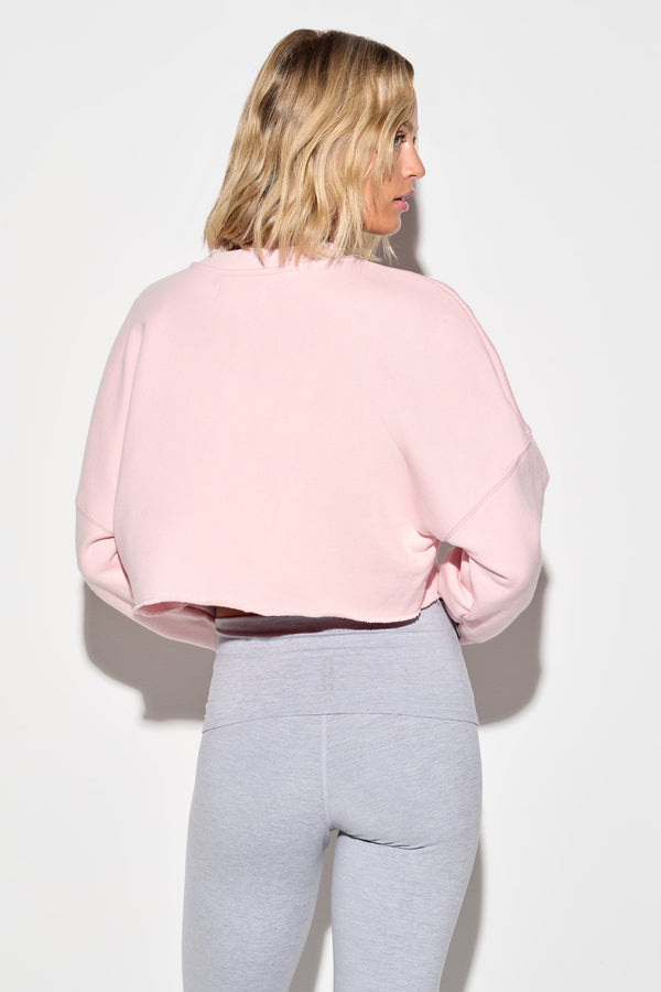 Spiritual Gangster Drina Crop Sweatshirt PINK QUARTZ