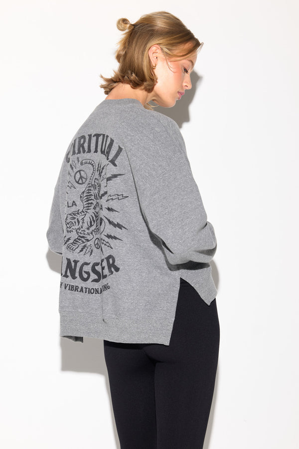 Spiritual Gangster El Tigre Bex High-Low Crew HEATHER GREY