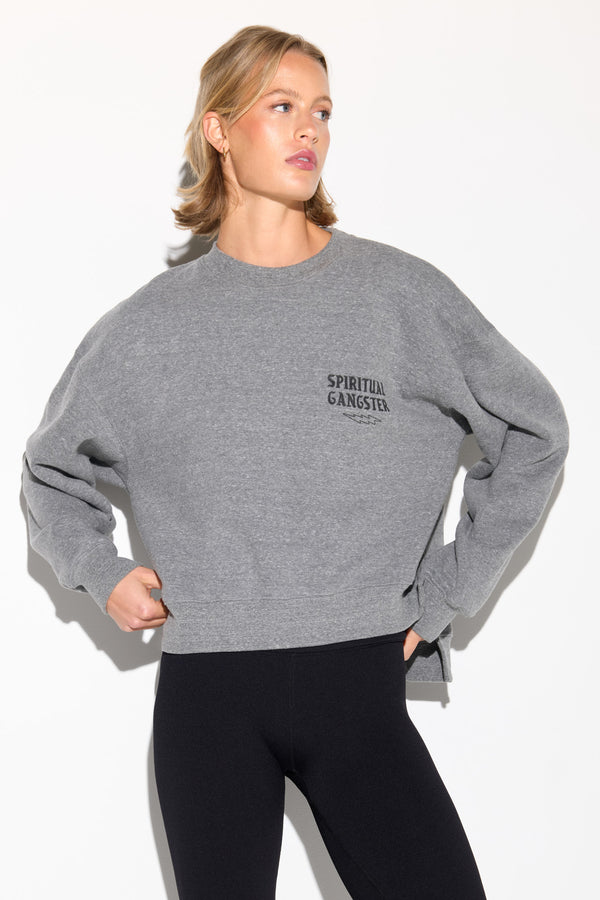 Spiritual Gangster El Tigre Bex High-Low Crew HEATHER GREY