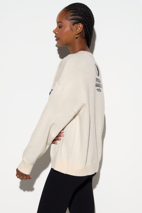 Spiritual Gangster El Tigre Claire Sweater WINTER WHITE