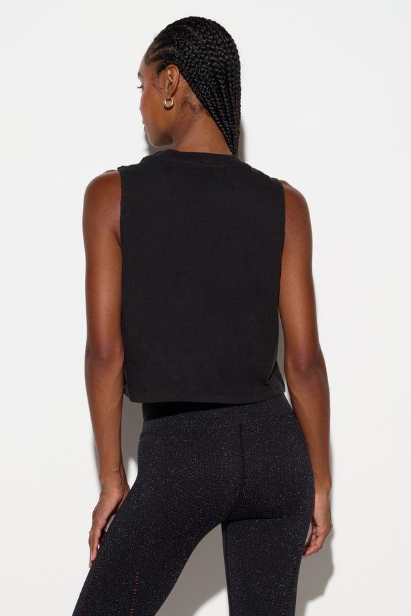 Spiritual Gangster Emit Peace Spirit Crop Tank BLACK