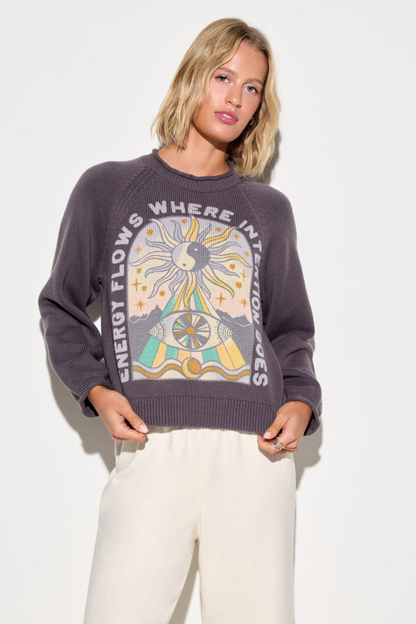 Spiritual Gangster Energy Flow Seek Sweater VINTAGE BLACK