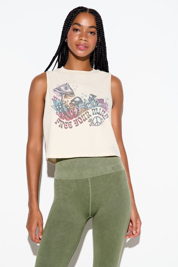 Spiritual Gangster Free Mind Spirit Crop Tank CANVAS