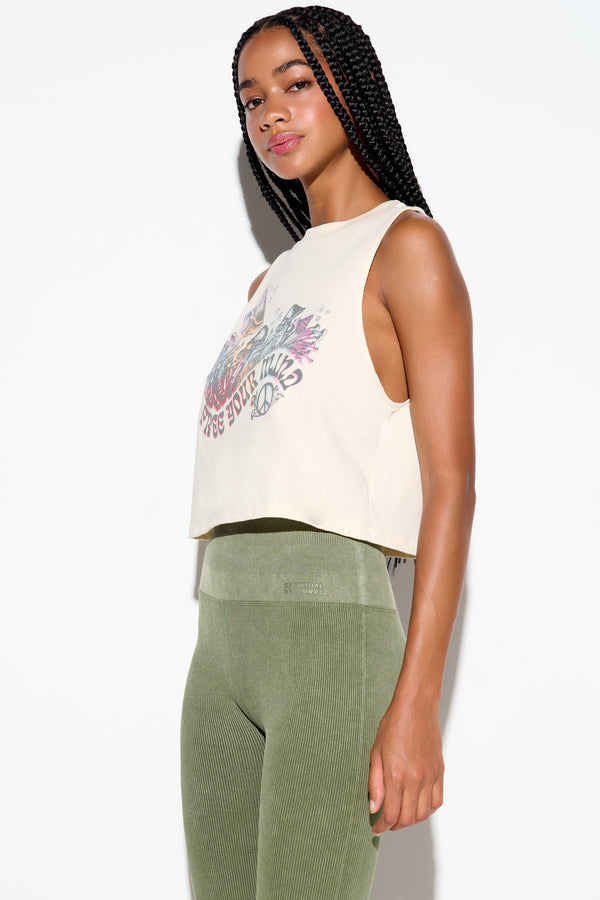 Spiritual Gangster Free Mind Spirit Crop Tank CANVAS