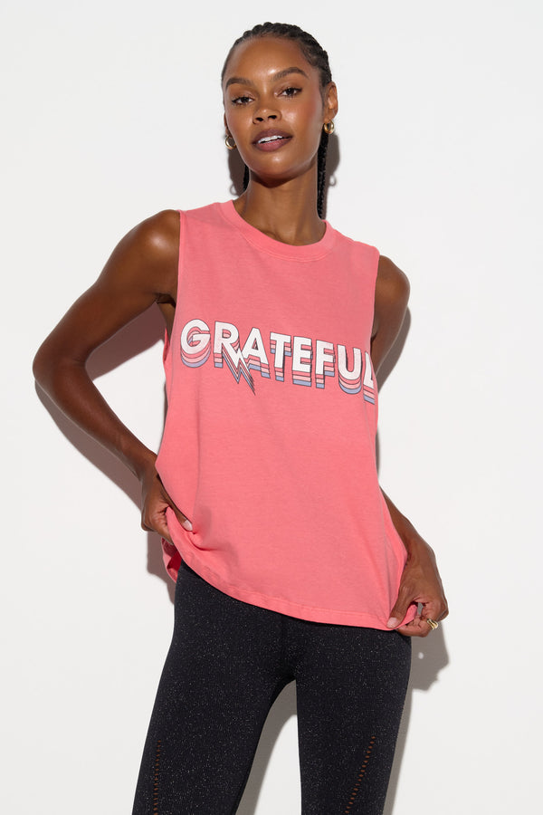 spiritual gangster Grateful Ascent Vibe Tank CRIMSON ROSE
