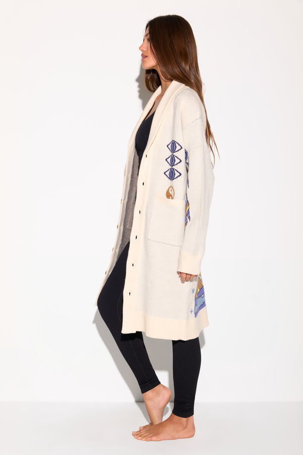 Spiritual Gangster Grateful Sky Estelle Cardigan WINTER WHITE