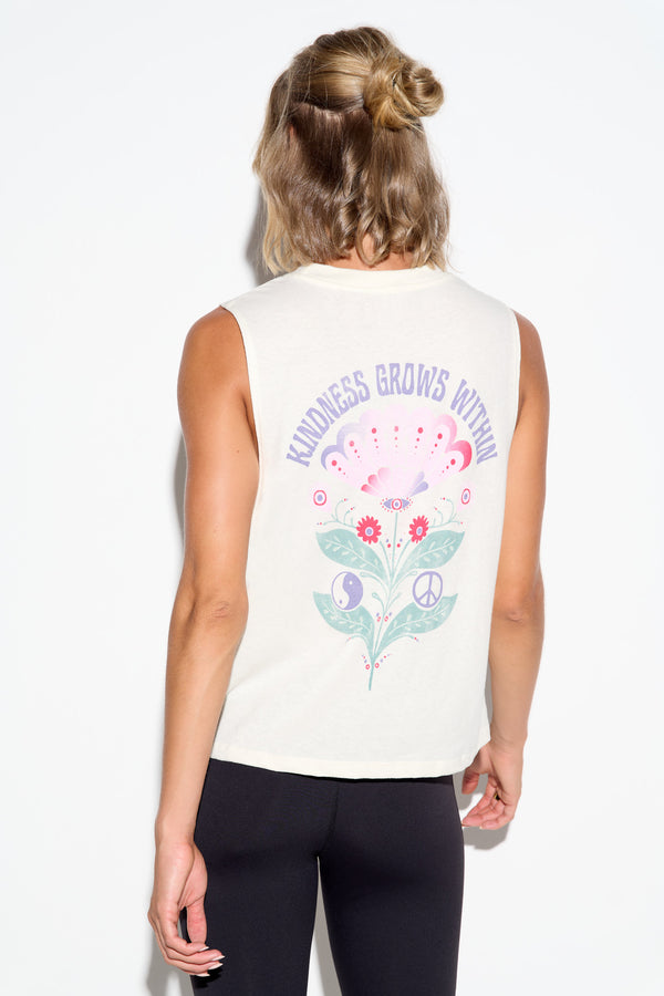 spiritual gangster Grows Within Vibe Tank VINTAGE WHITE