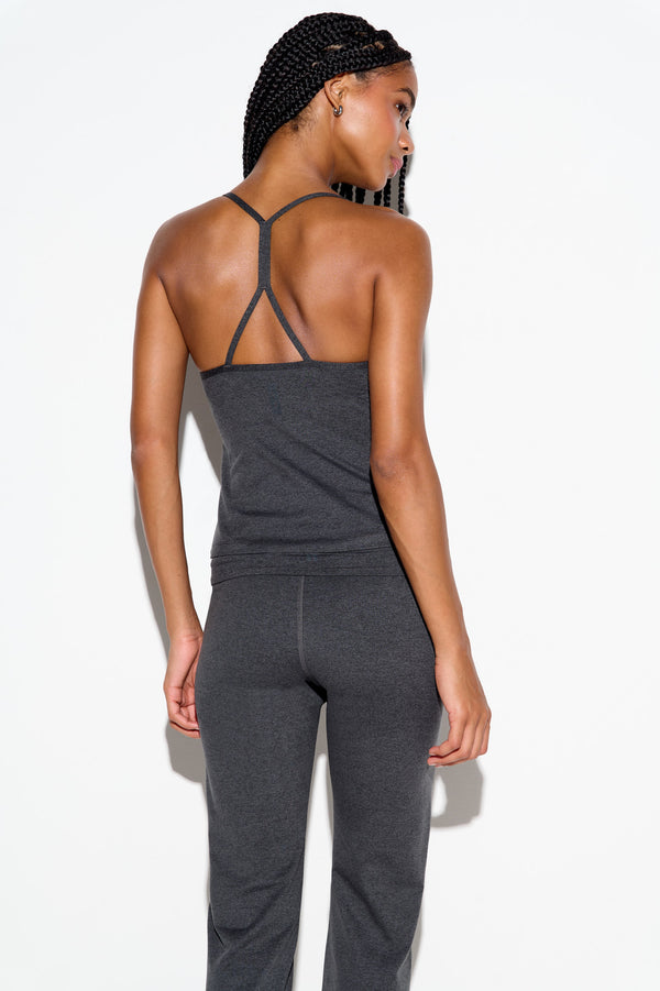 Spiritual Gangster HeatherLuxe Barton Tank VINTAGE BLACK