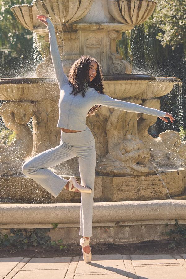 spiritual gangster HeatherLuxe Blair Pant LIGHT HEATHER GREY