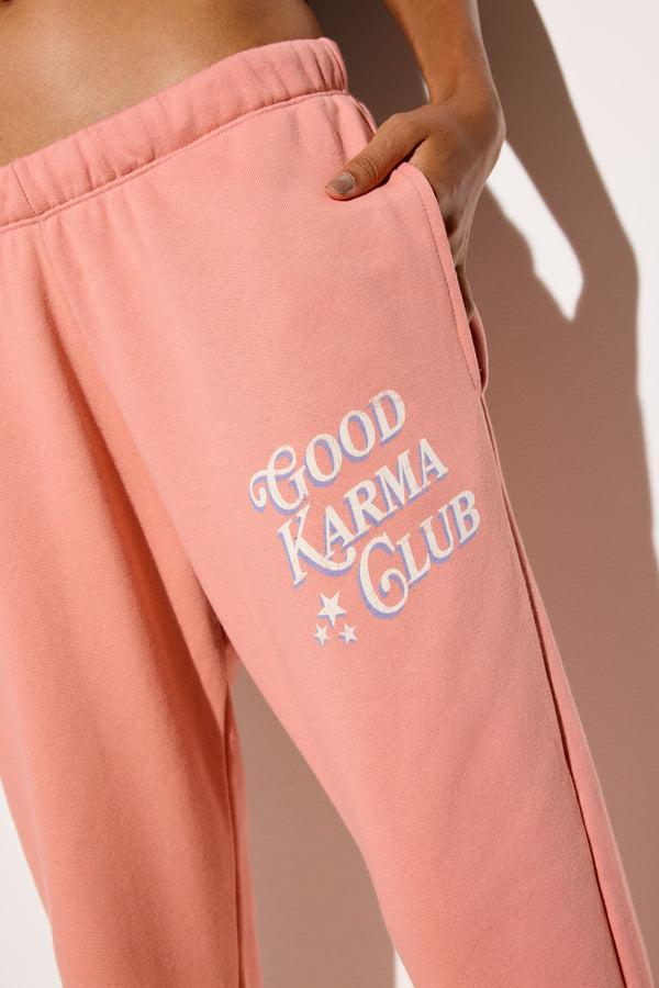 Spiritual Gangster Karma Club Bowie Sweatpant TERRA COTTA