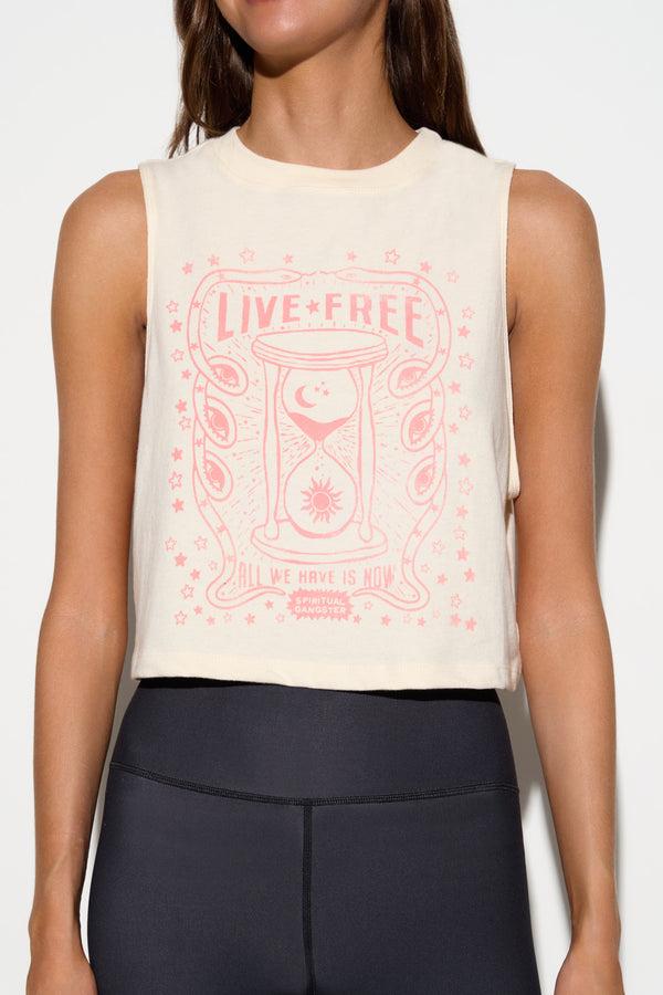 Spiritual Gangster Live Free Spirit Crop Tank CANVAS
