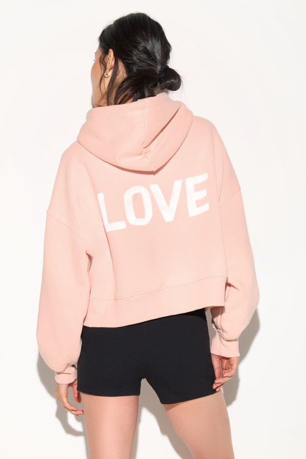 Spiritual Gangster Love Olsen Cropped Hoodie CHAMPAGNE