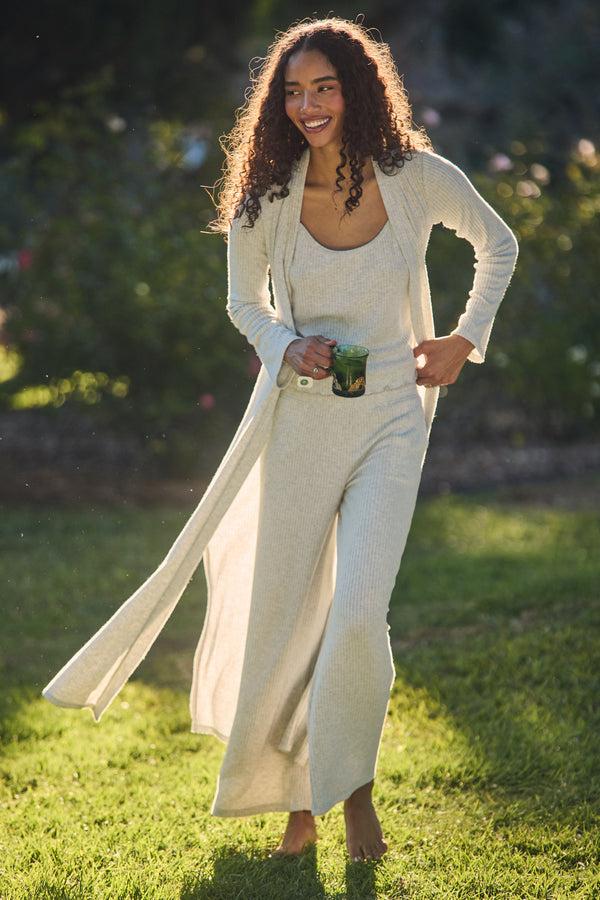 spiritual gangster Luma Rib Vida Duster LIGHT HEATHER GREY