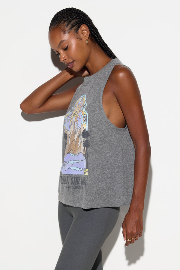 Spiritual Gangster Mount Nirvana Vibe Tank HEATHER GREY