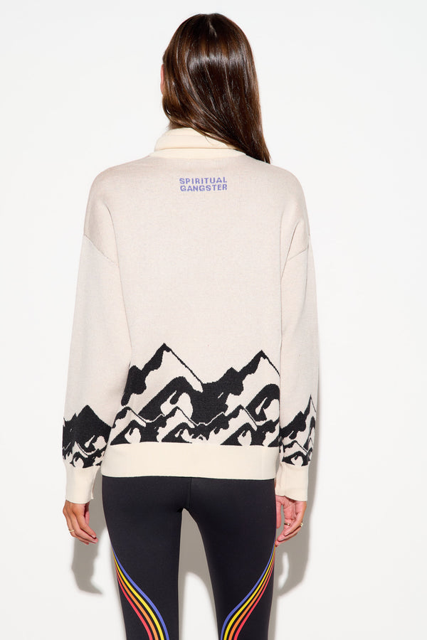 Spiritual Gangster Namaski Rays Juno Turtleneck WINTER WHITE