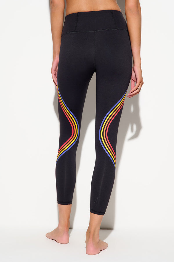 Spiritual Gangster Nirvana Prism Stripe Lotus Legging BLACK