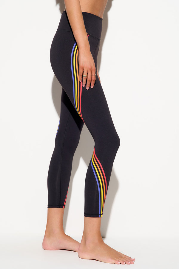 spiritual gangster Nirvana Prism Stripe Lotus Legging BLACK