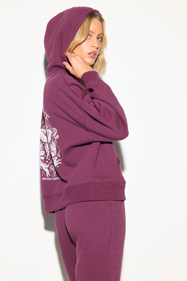 Spiritual Gangster Optimist Belair Hoodie DARK DAHLIA