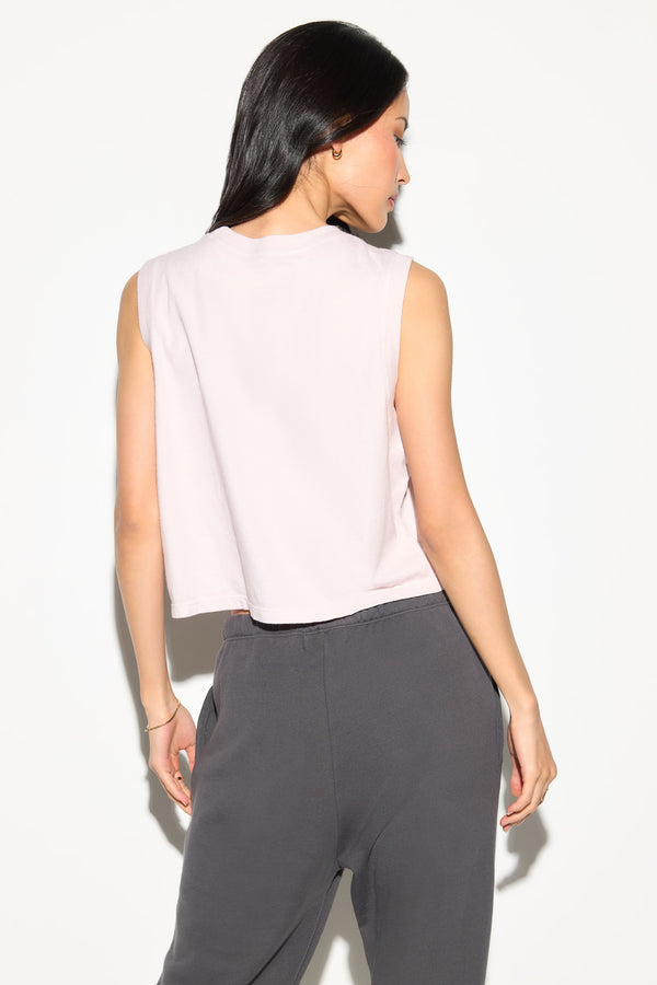 Spiritual Gangster Peace Emblem Doheny Crop Tank PINK DUNES