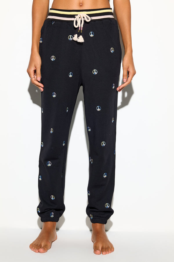 spiritual gangster Peace Emblem Hudson Sweatpant BLACK