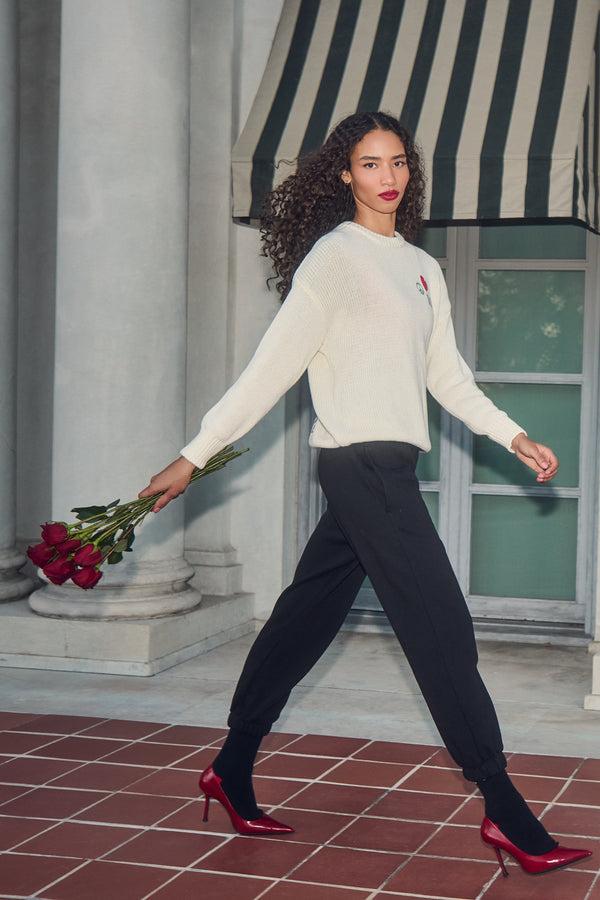 Spiritual Gangster Power Of Love Mantra Sweater VINTAGE WHITE