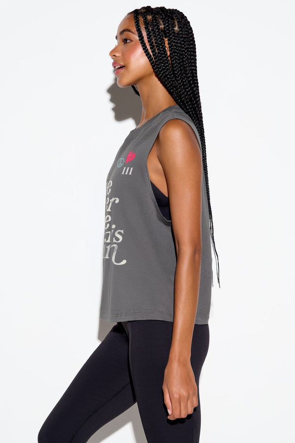 Spiritual Gangster Power Of Love Vibe Tank VINTAGE BLACK