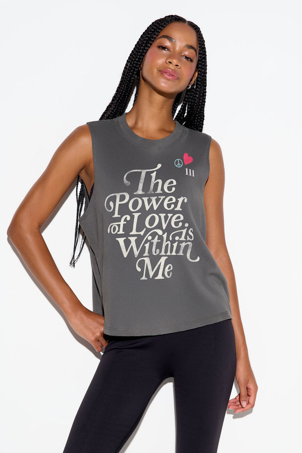 spiritual gangster Power Of Love Vibe Tank VINTAGE BLACK