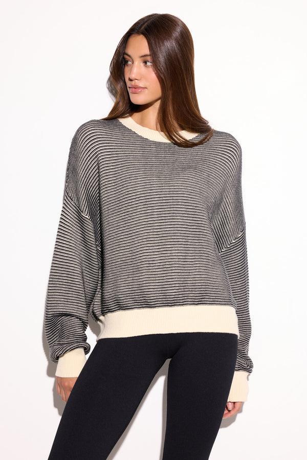 Spiritual Gangster Rue Ottoman Sweater CANVAS/BLACK