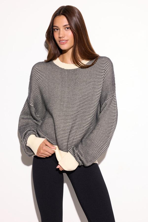 spiritual gangster Rue Ottoman Sweater CANVAS/BLACK