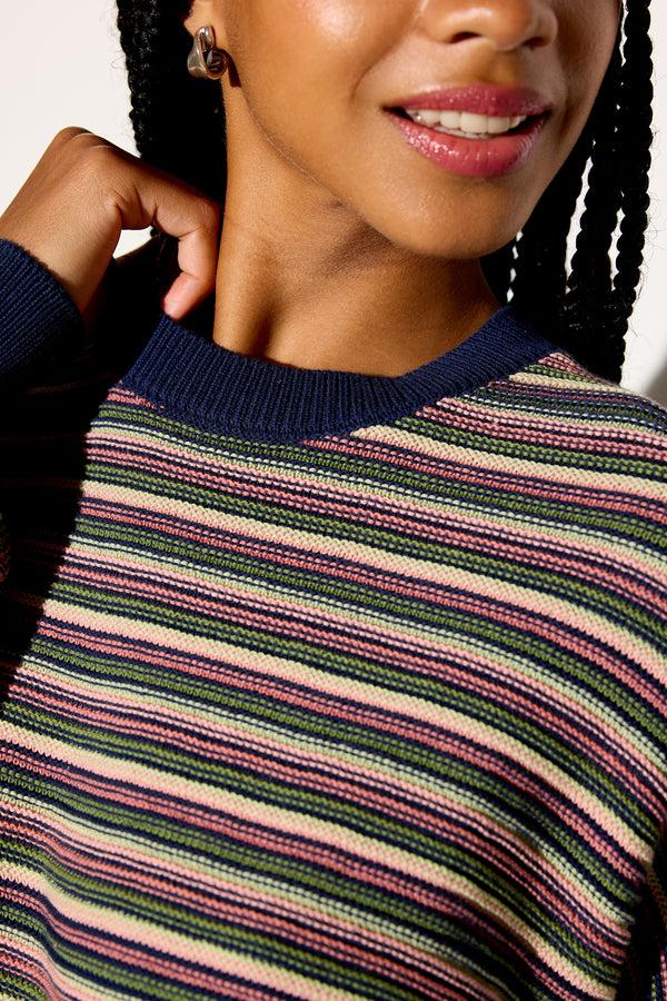 Spiritual Gangster Rue Ottoman Sweater INDIGO/MULTI