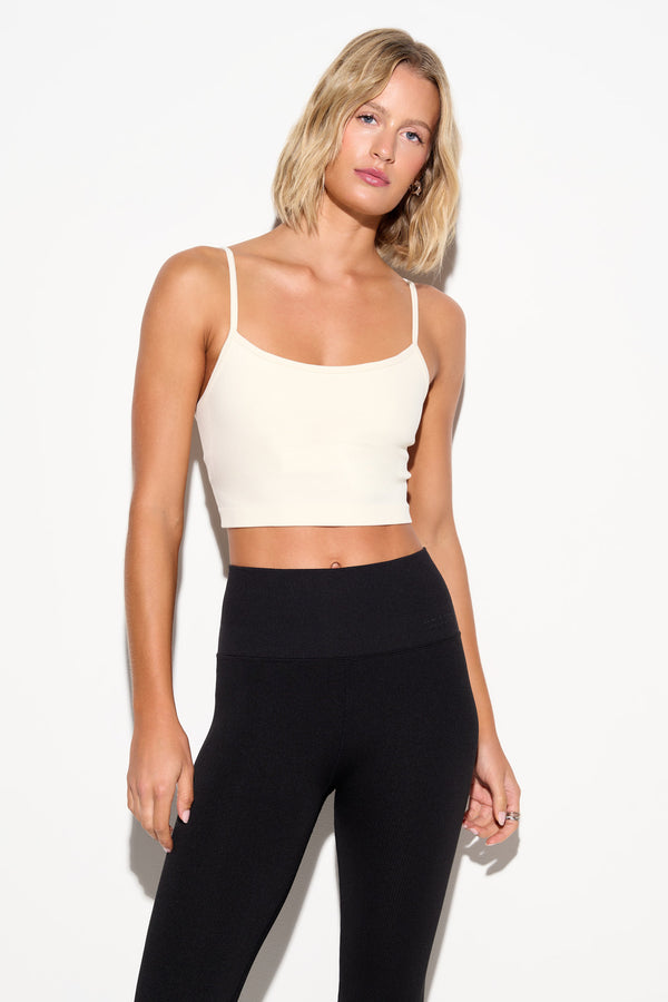 spiritual gangster Seamless Exhale Tank VINTAGE WHITE