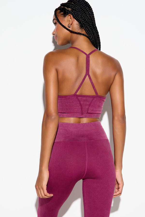 Spiritual Gangster Seamless Gwenyth Bra DARK DAHLIA