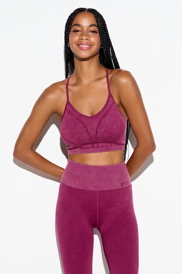 spiritual gangster Seamless Gwenyth Bra DARK DAHLIA