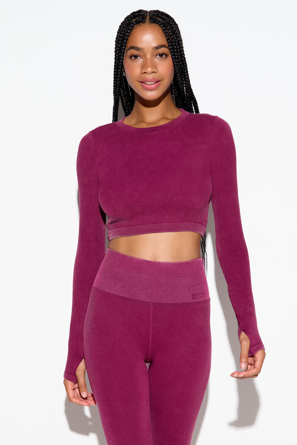 Spiritual Gangster Seamless Liberty Top DARK DAHLIA