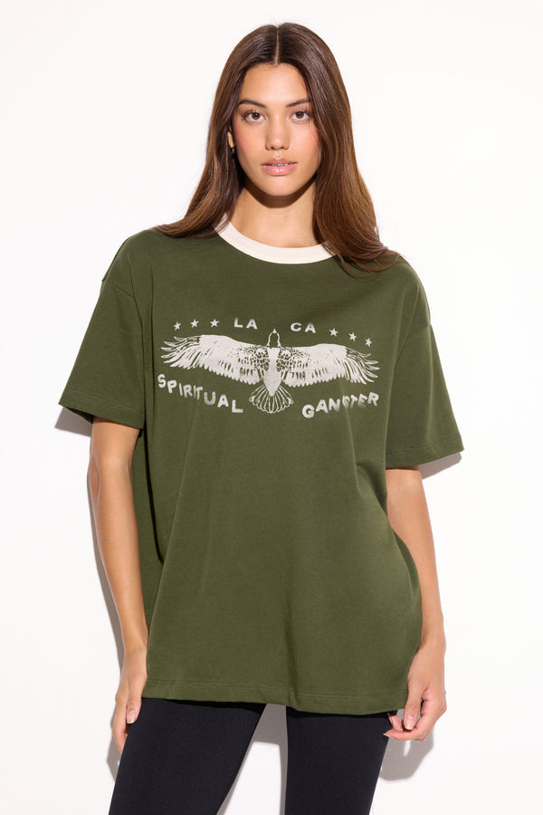 Spiritual Gangster SG Eagle Boyfriend Ringer MOJAVE GREEN