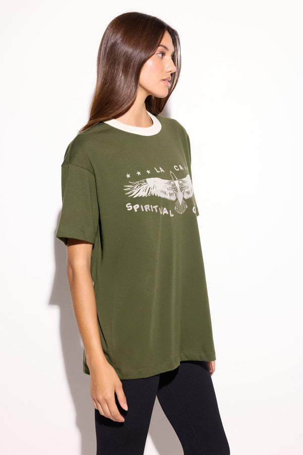 Spiritual Gangster SG Eagle Boyfriend Ringer MOJAVE GREEN