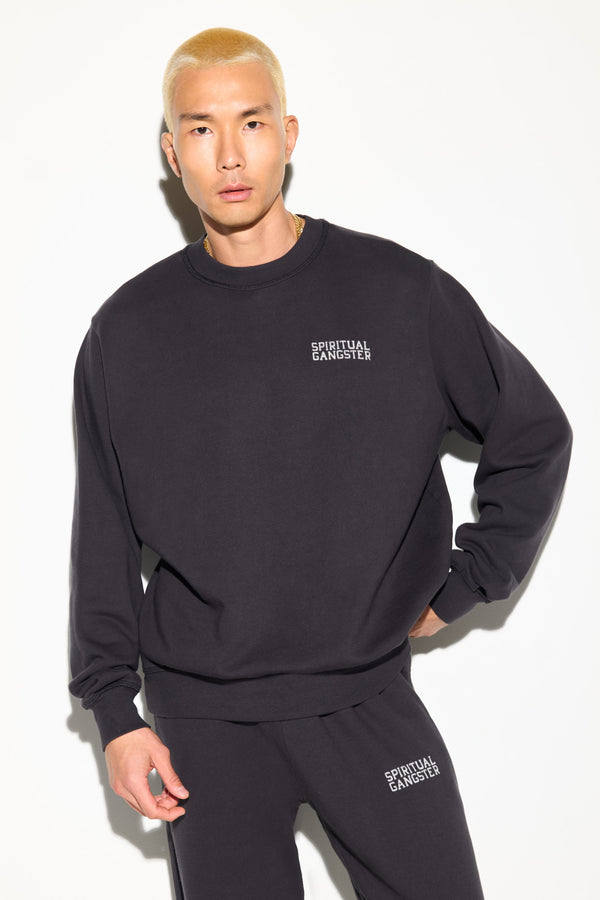 spiritual gangster SG Emblem Men's Classic Crew VINTAGE BLACK