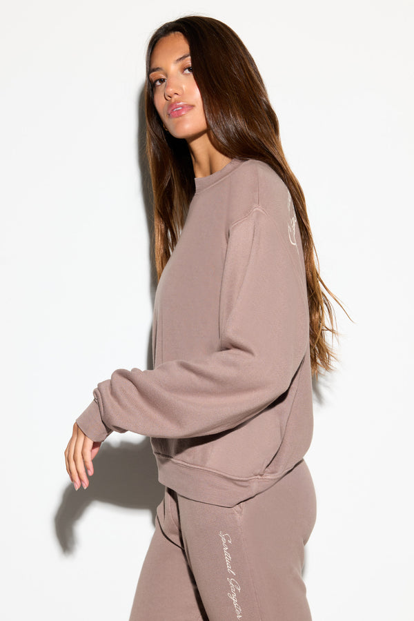 Spiritual Gangster SG Insignia Bardot Sweatshirt MOON ROCK