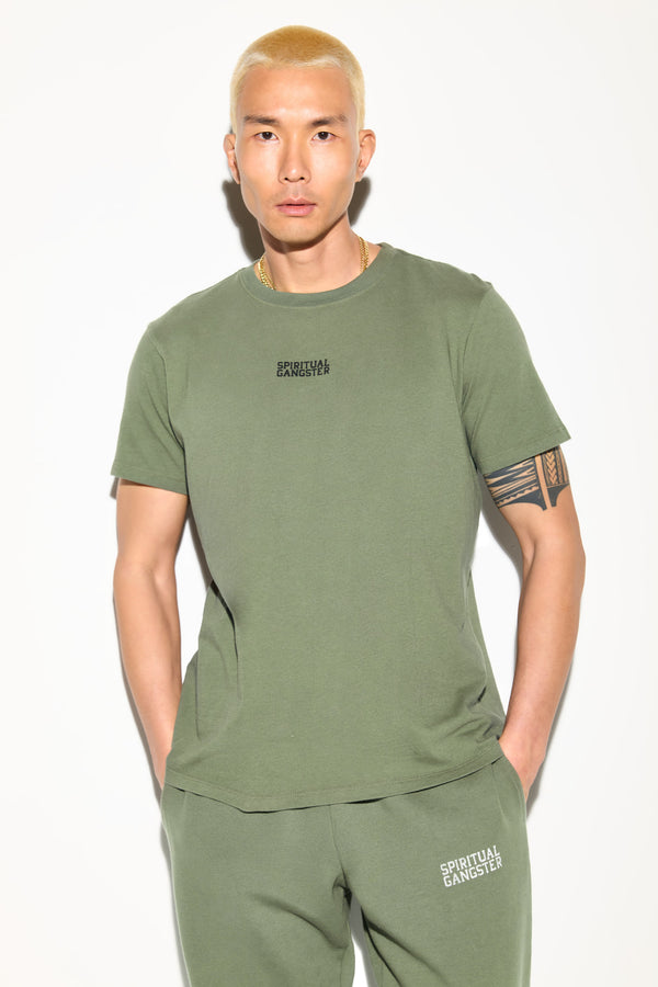 Spiritual Gangster SG Logo Men's Classic Tee VINTAGE ARMY