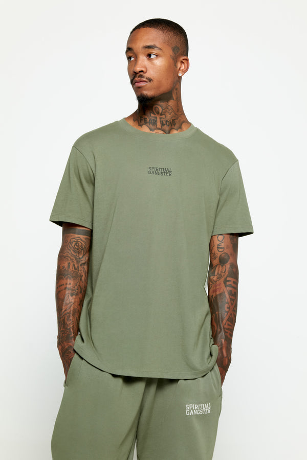 spiritual gangster SG Logo Men's Classic Tee VINTAGE ARMY