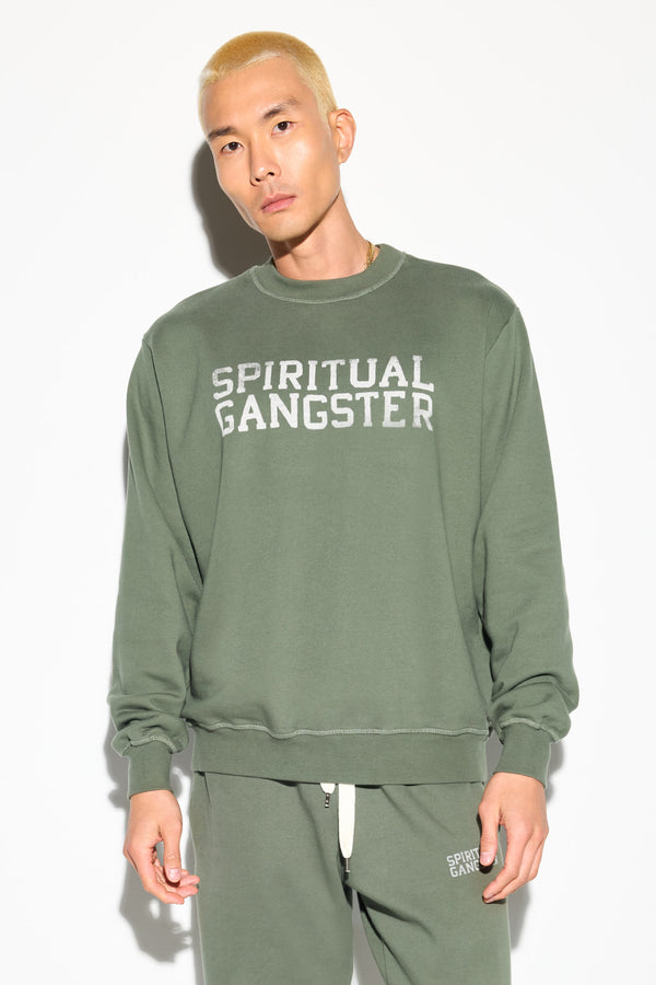 Spiritual Gangster SG Men's Classic Crew VINTAGE ARMY
