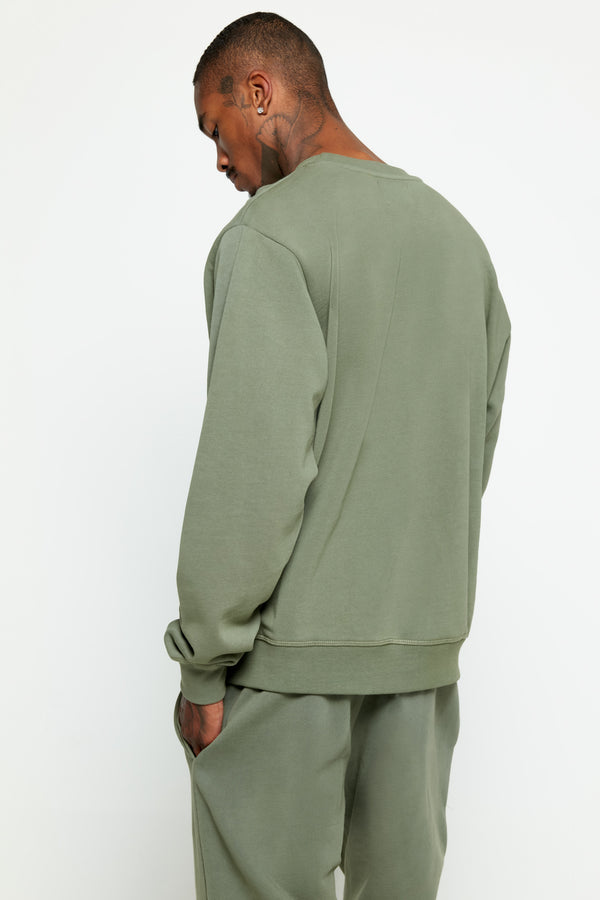 Spiritual Gangster SG Men's Classic Crew VINTAGE ARMY